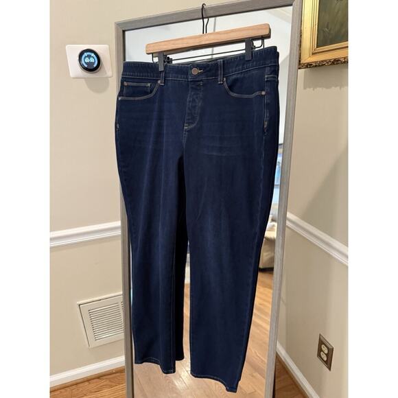 Soft Surroundings Supremely Soft Jeans High Rise Skinny Ankle Dark Wash Large - Picture 2 of 5